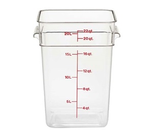 22 QUART CLEAR SQUARE CONTAINER  6EA/CS